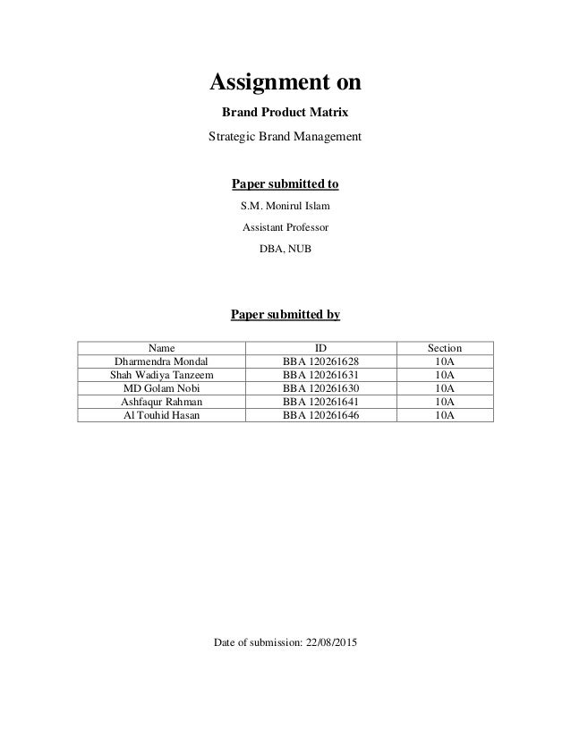 brand matrix template Brand product matrix